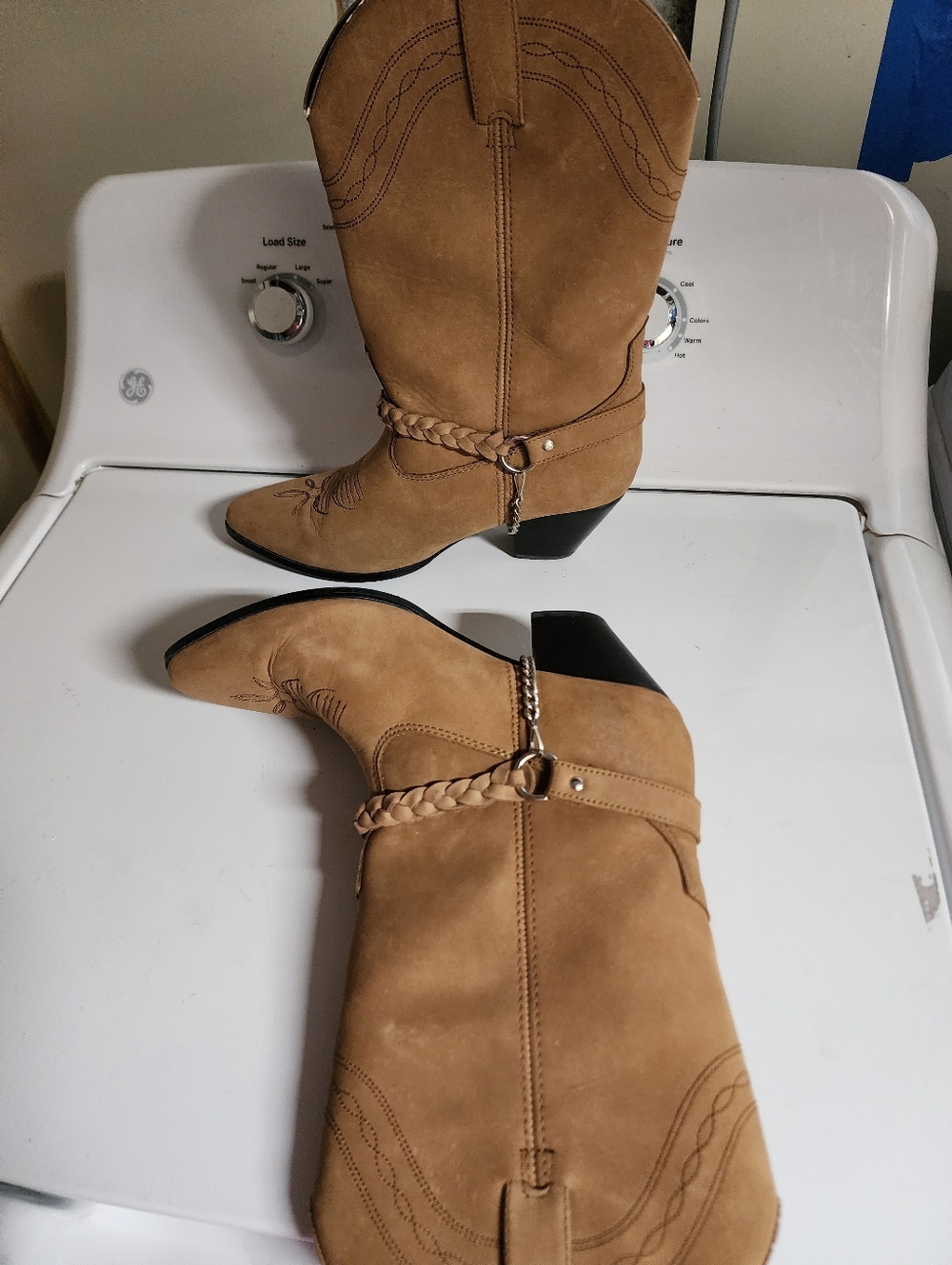 Dingo women's tan faux suede cowgirl western boots sz 8.5 M - Picture 2 of 7